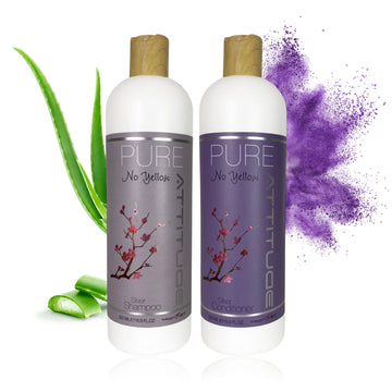 No Yellow Shampoo og Conditioner, 500 ml. - PURE ATTITUDE