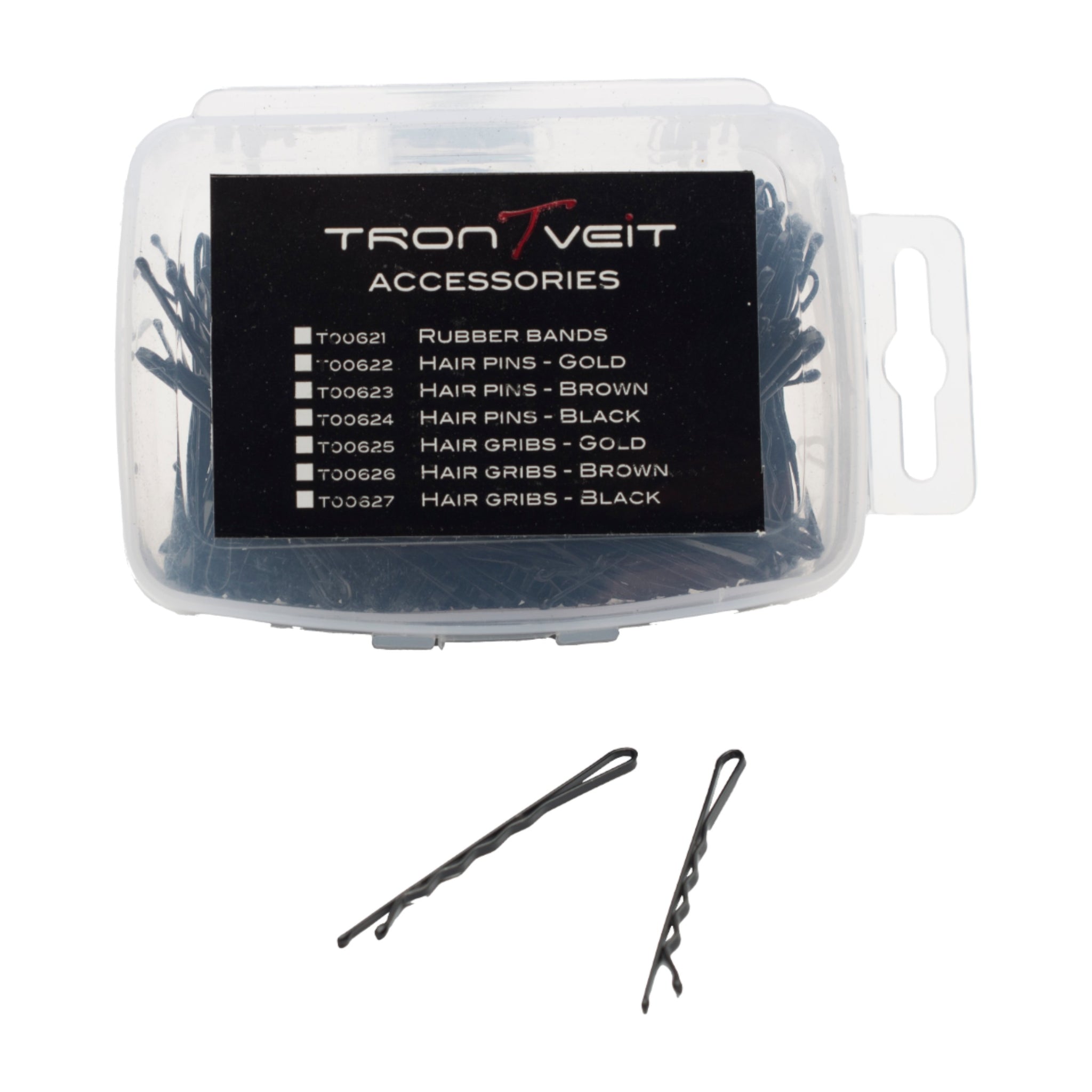 Hair Grips Black, 200 pcs. - TRONTVEIT