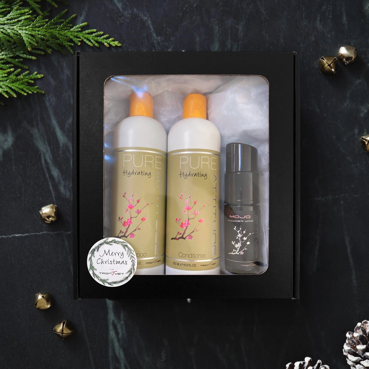 Hydrating Shampoo & Conditioner, 500 ml. + Mojo Powder Wax Gaveæske