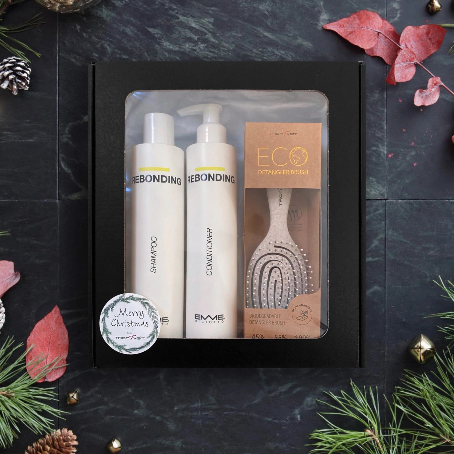 Rebonding Shampoo & Conditioner + Eco Detangler Brush Gaveæske